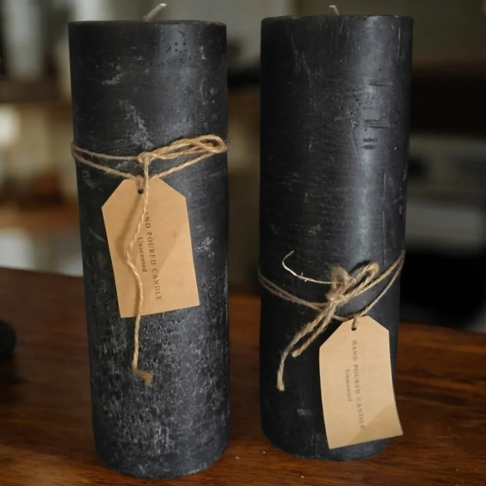 TWO Handpoured Candle Large Pillar Style 4